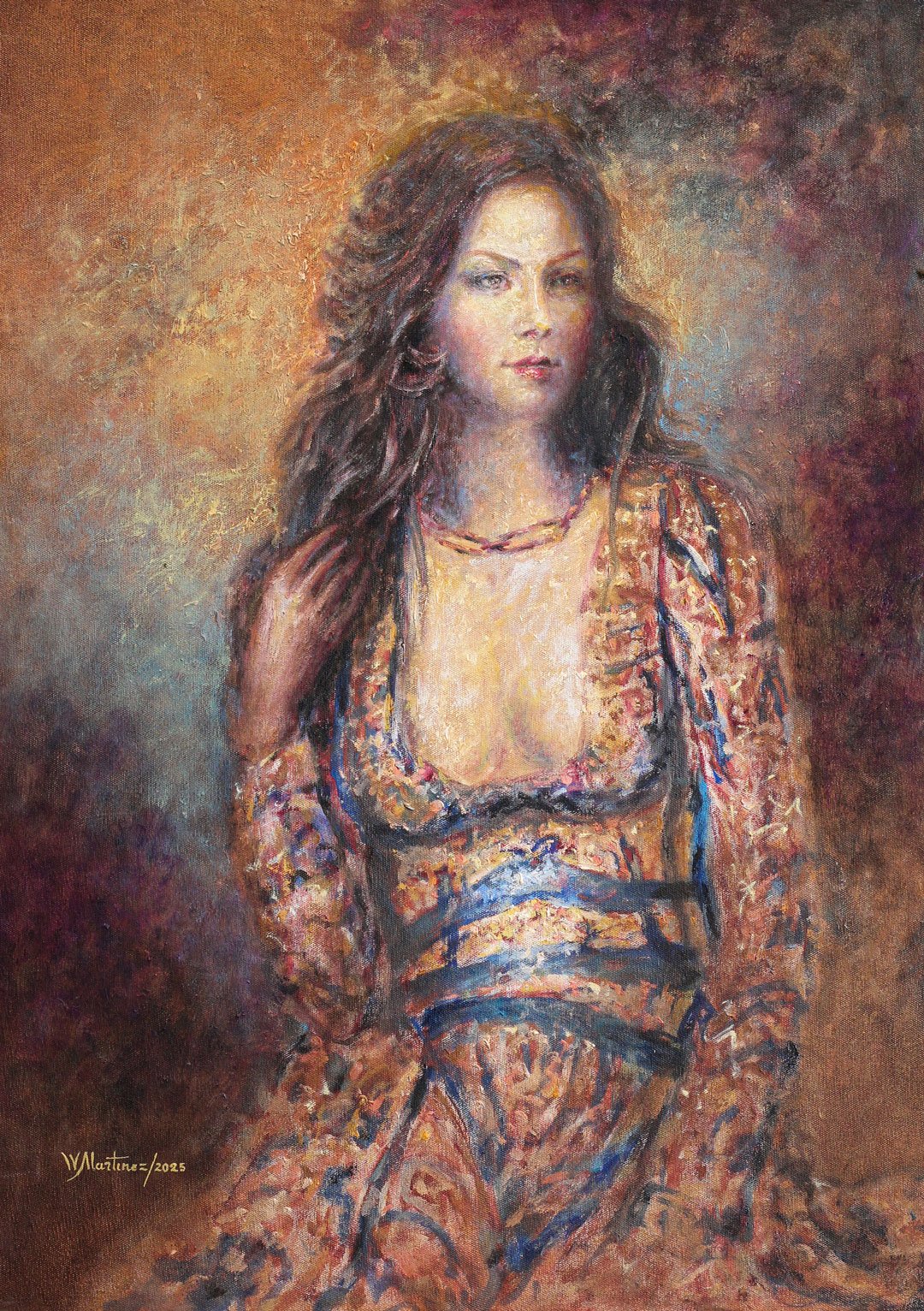 Mujer al óleo – Maestro Wilfrido Martínez – Arte Quiteño